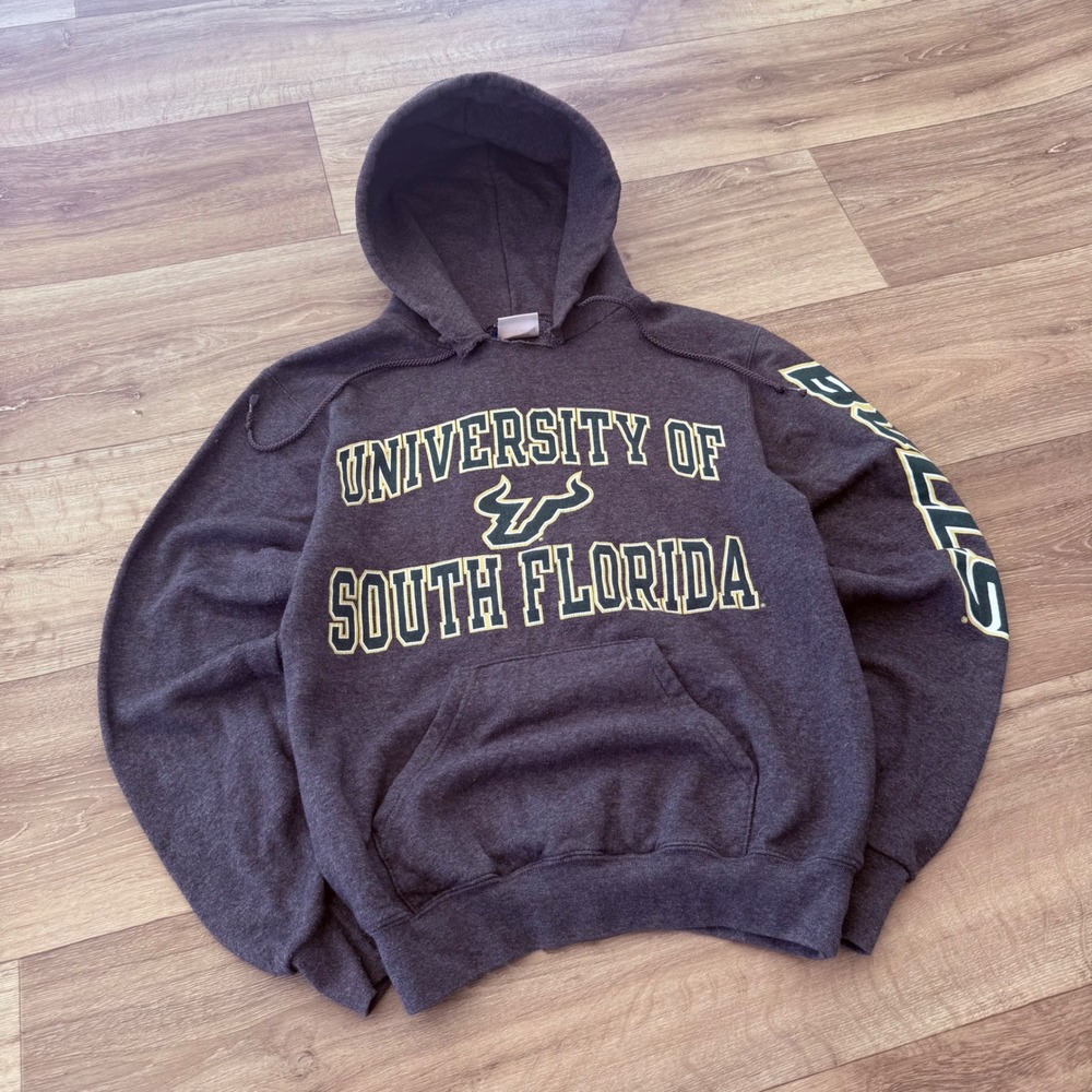 Champion USF University of South Florida Bulls Hoodie XS Charcoal Grey Sweater